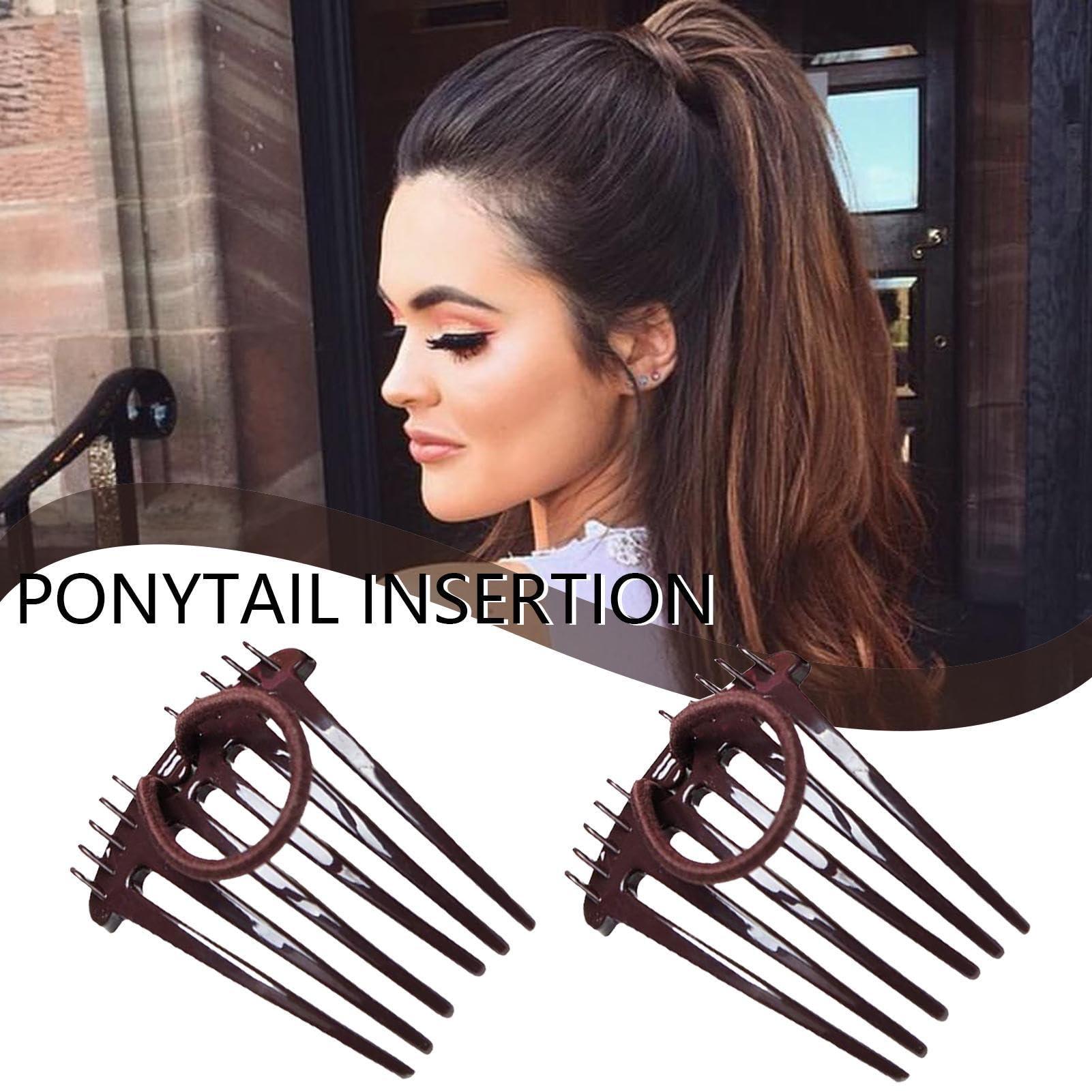 Naysku Puff Hair Head Cushion Invisible Hair Pad - Hair Cushion Ponytail Inserts Clip, Invisible Styling Insert Increase Hair Pad, Comb Accessories to Boost Top Hair Bun, Hair Volume Clip Tool