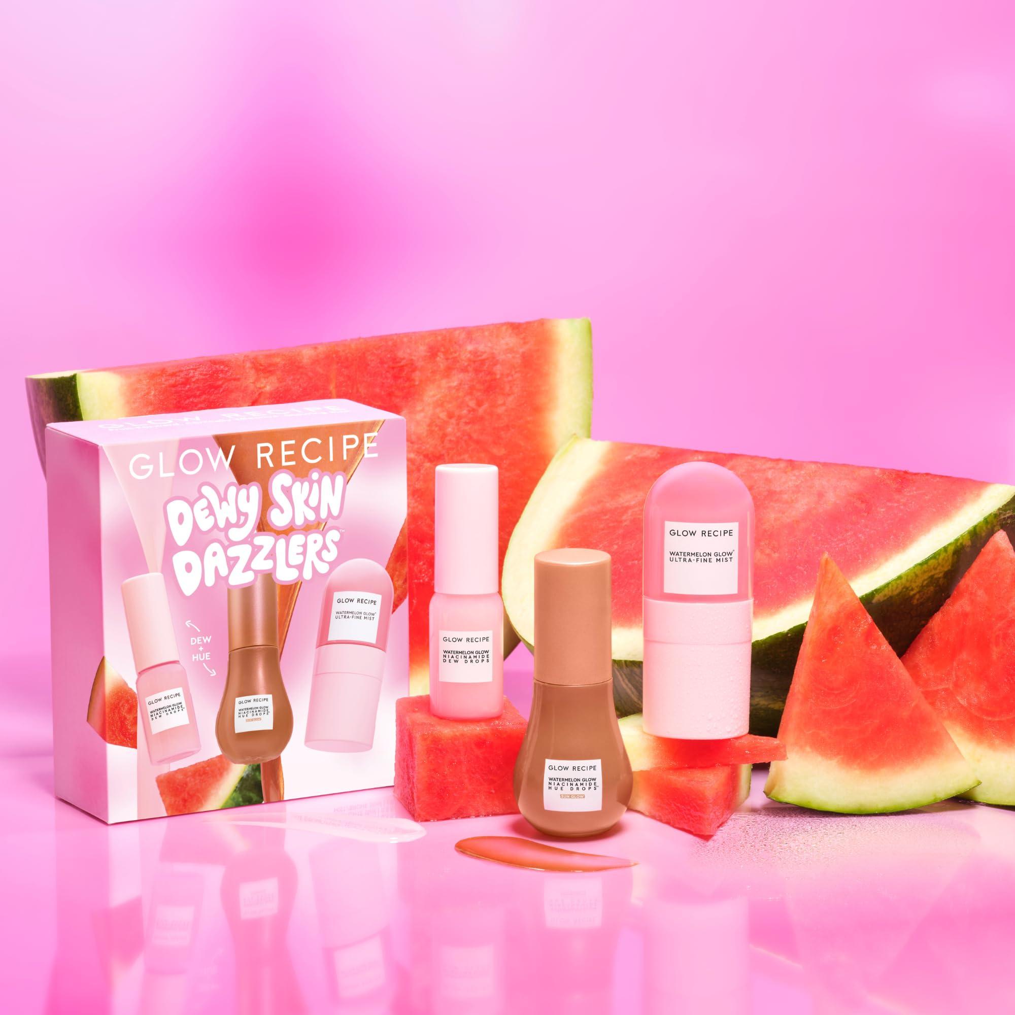 Glow Recipe Glow Recipe Dewy Skin Dazzlers Travel Size Gift Set - Niacinamide Dew Drops Face Serum + Hue Drops Bronzing Serum + Watermelon Glow Ultra-Fine Hydrating Face Mist (3 Count)