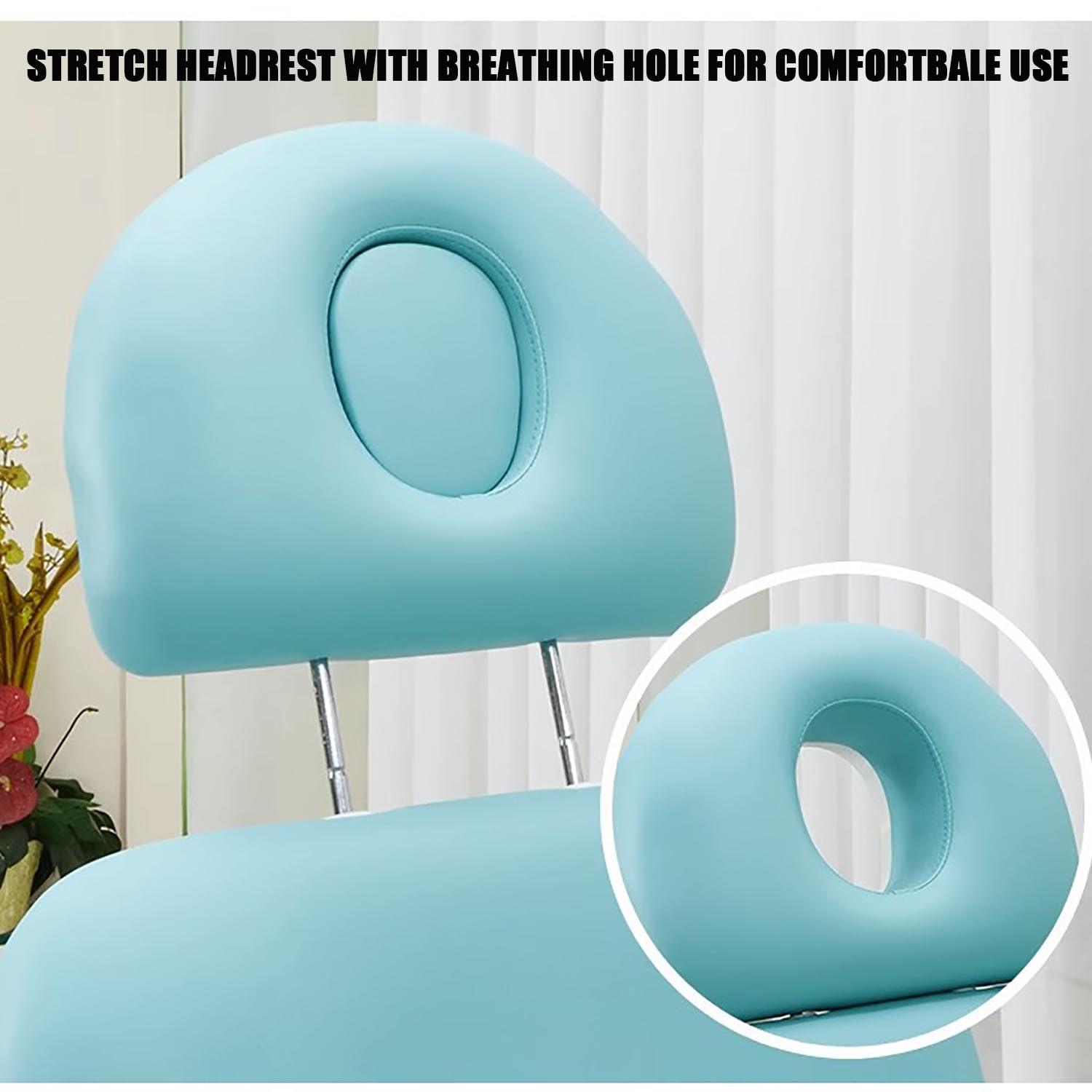 Boiyttylle Boiyttylle 3 Motors Electric Facial Chair Full Electrical Massage Table Dental Bed Adjustable Reclining Chair for Podiatry Tattoo Spa Salon All Purpose Bed Chair,Blue