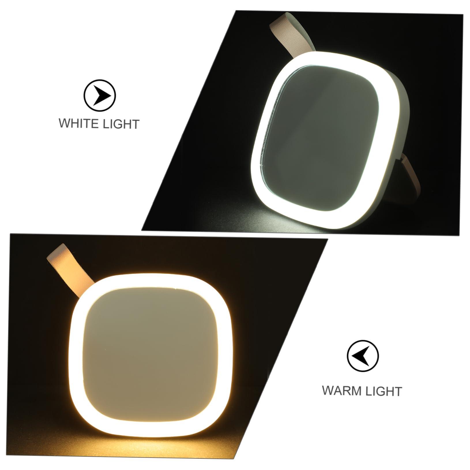 UTHCLO UTHCLO Small Pocket Mirror LED Makeup Supplies LED Makeup Mirror for Women Compact Portable Mirror Night Light 1pc
