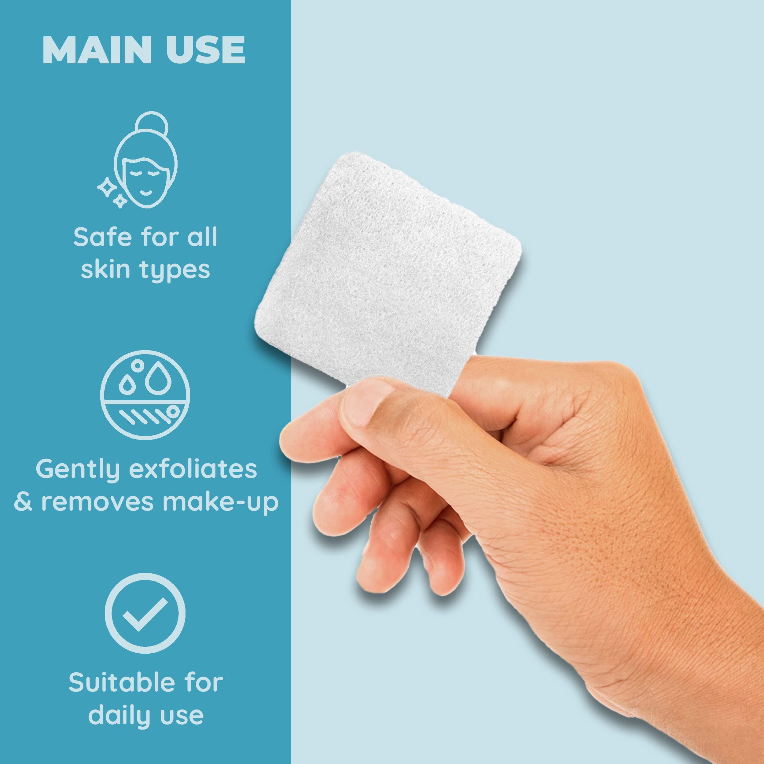 Jacent Mini Facial Exfoliating Pads, 100 Count per Pack: Makeup Remover and Cleanser Sponges for Face, Suitable for All Skin Types