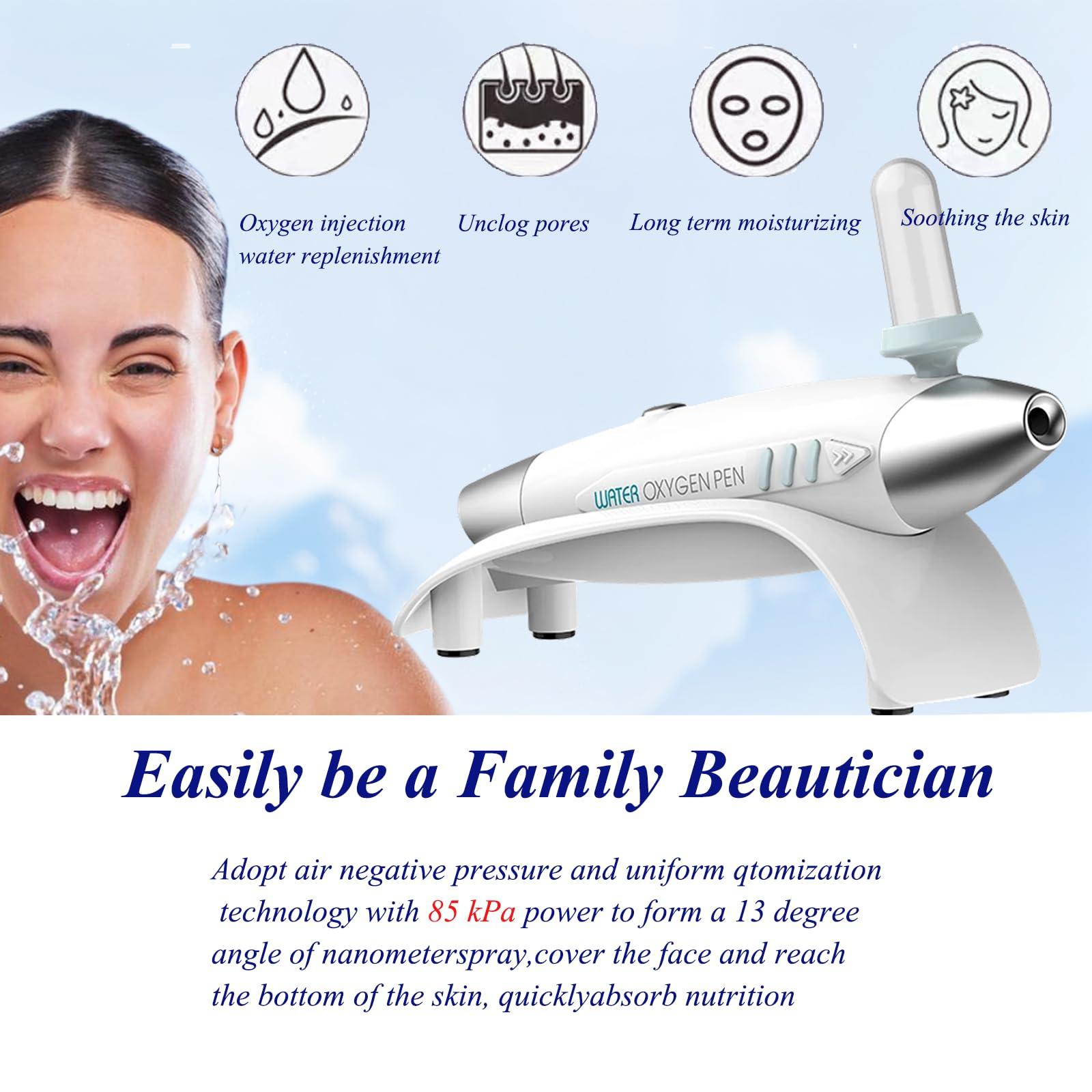 Elitzia Oxygen Facial Machine Oxygen Infusion Device Oxygen Sprayer Facial Nutrient Solution Set SPA Skincare Facial Machine Anti Aging Beauty Salon Machine 1.69fl.oz Per Bottle Eitzia