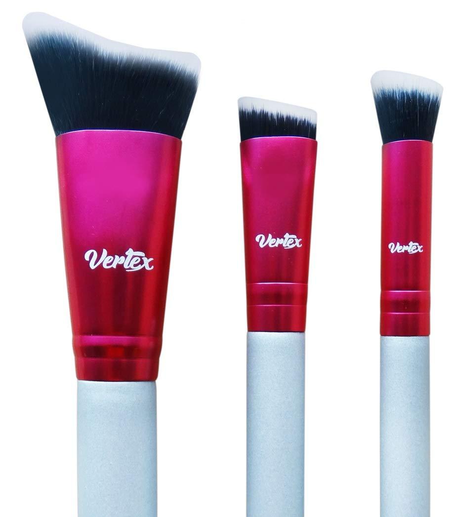 Vertex Nose Contour Brush Contouring Makeup Brush Set - Sculpting Blending Real Brush Hair Angled Blush Techniques Dramatic Cheekbones Highlighting Bronzer Palette Powder Concealer Foundation Cream