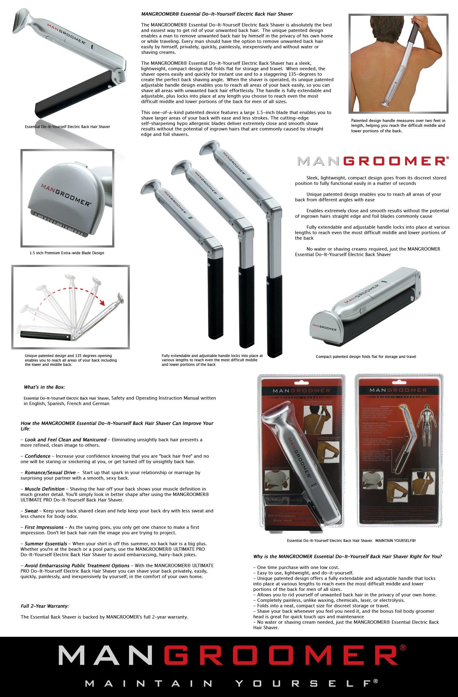 MANGROOMER MANGROOMER Do-It-Yourself Electric Back Hair Shaver (101-6)