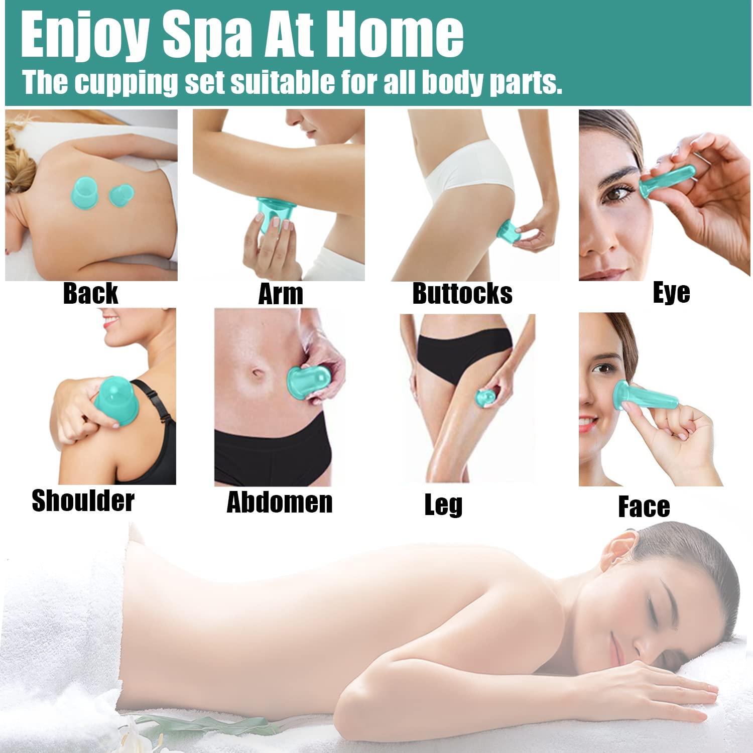 MAFLY Silicone Cupping Therapy Set - Facial Cupping Set - Cellulite Cup -Face and Body Cupping Massager - Vacuum Suction Cups - Cellulite Remover Muscle Relaxation Home Use 7PACK