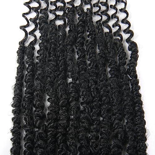 ROSESSEA 8 Packs/lot Passion Twist Crochet Hair 14 Inch Short Pre Looped Passion Twist Crochet Braids Bohemian Spring Twist Crochet Braiding Hair Curly End Wave Senegalese Twist Hair Extension For Women