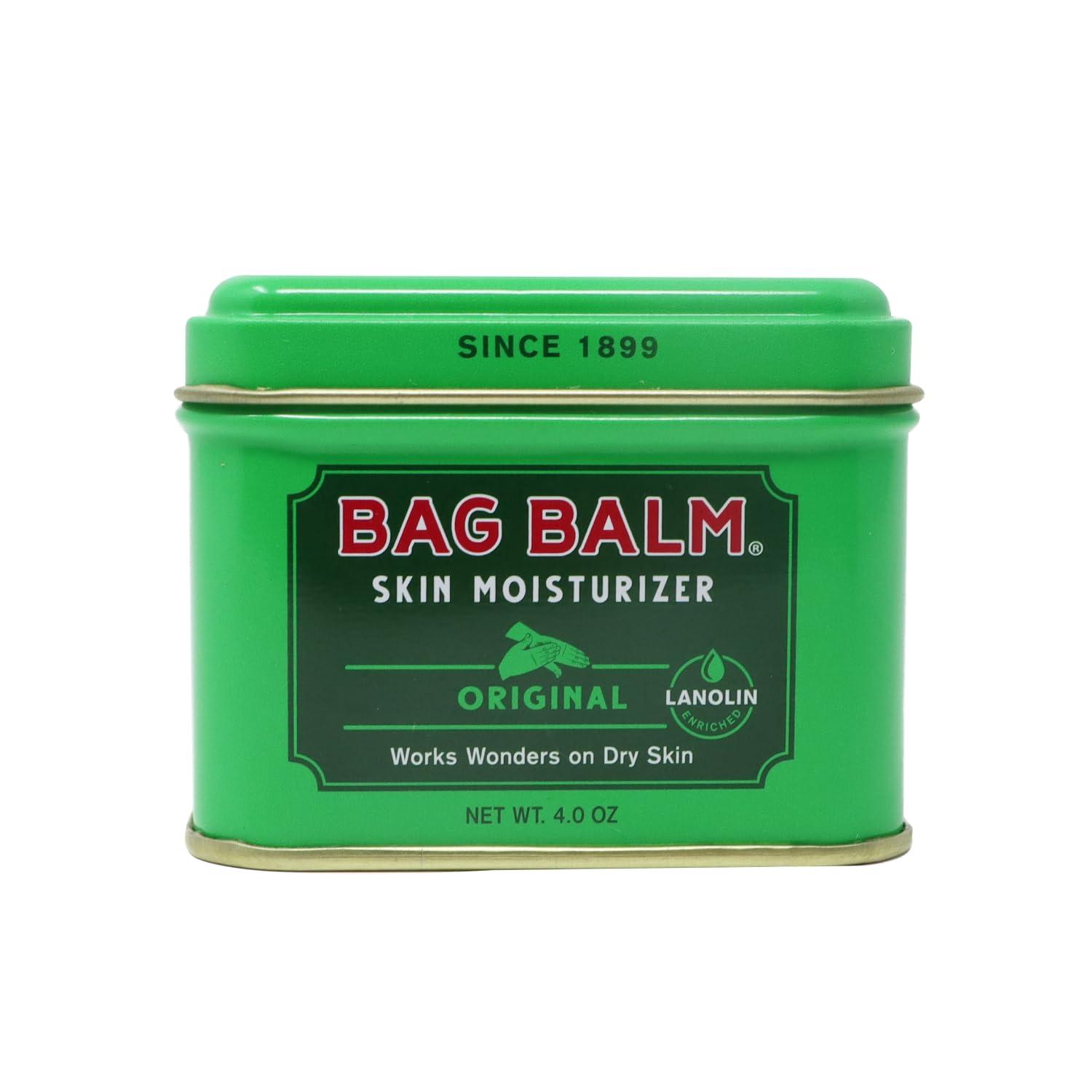 Bag Balm Bag Balm Skin Moisturizer - Full Body Hydrating Skin Care: Dry Hands, Lips, Face, Feet & More - Unscented, Cruelty & Paraben Free - Day & Night, Men & Women, Vermont\'s Original (4oz Tin, Made in USA)