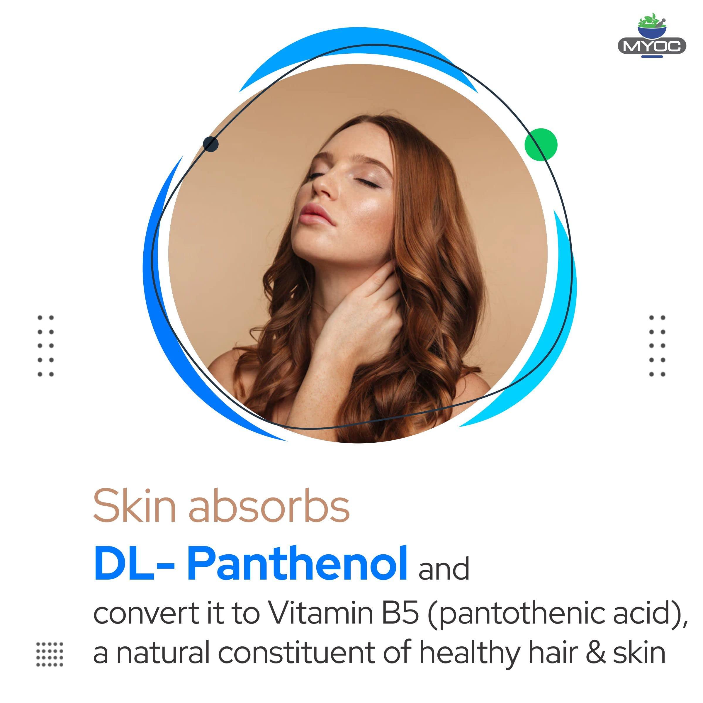MYOC MYOC DL-Panthenol Powder - Provitamin B5 Powder for Cosmetics, DIY, Hair & Skin Care - 8 oz / 227 gm (8 Oz)