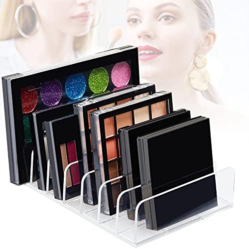Croudoa Eyeshadow Palette Organizer,Acrylic Clear Makeup Palette Organizer for Bathroom Countertops,Vanities,7 Sectons Makeup Pllet Organizer,Cosmetics Storage Solution for Eyeshadow Palette Contour Kit