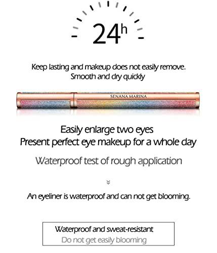 SENANA MARINA 4d Silk Fiber Lash Mascara, SENANA MARINA Eyeliner & Mascara Set - Black Liquid Eyeliner Pencil/Waterproof Mascara - Sky High Mascara Black Volume and Length Lengthening No Clumping