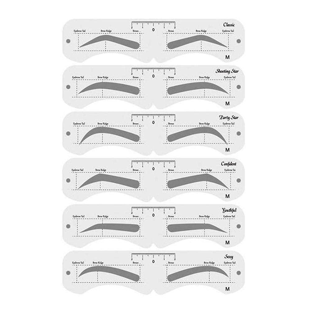 Mrisata Eyebrow Stencils,Reusable Eye Brow Drawing, DIY Eyebrow Shaping Grooming Template Card Women Beauty, Soft Eyebrow Shaper DIY Makeup with Elastic Band, Makeup Eyebrow Assist (C)
