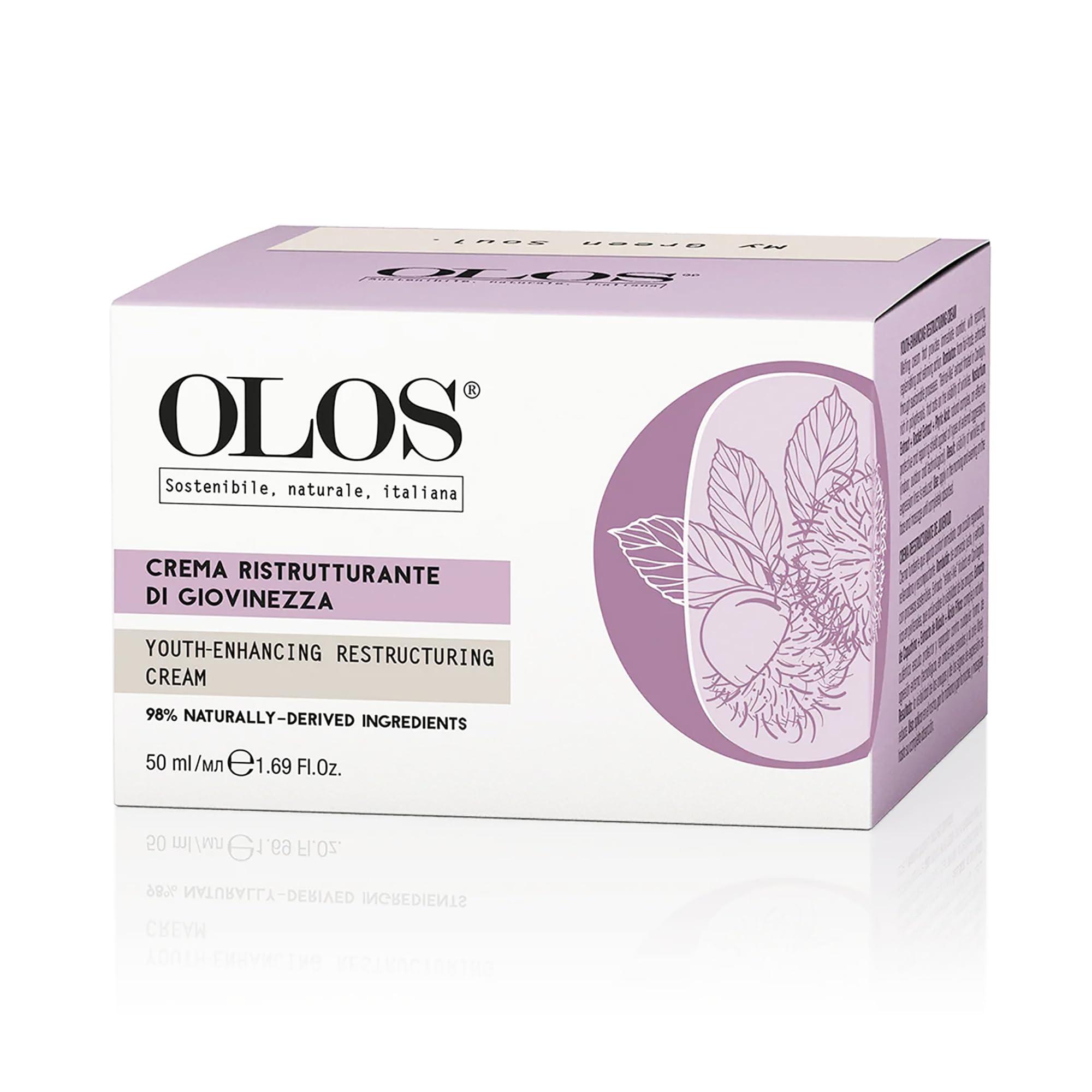 OLOS OLOS Youth-Enhancing Restructuring Cream - Anti-Aging Face Moisturizer - Face Lotion with Aloe and Shea Butter - Collagen Booster Face Cream - 1.7 oz