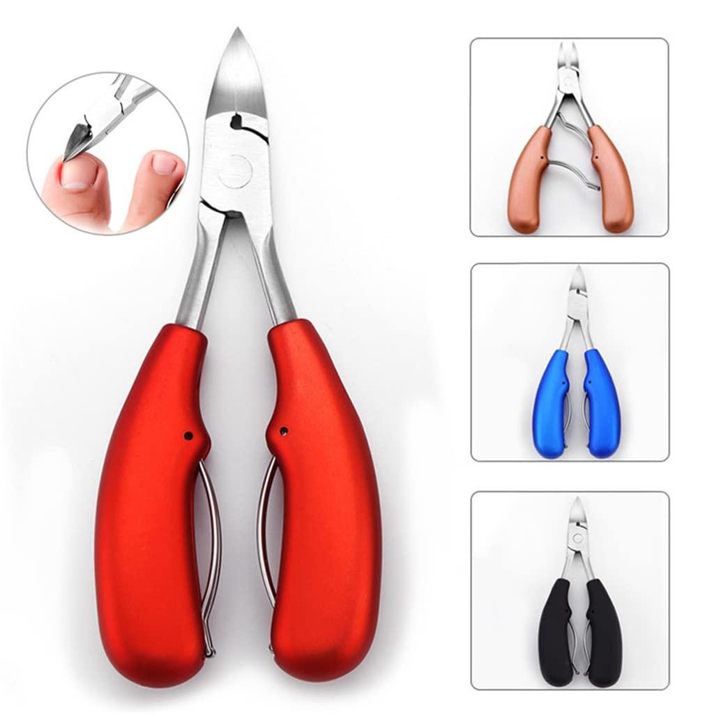 QZDH Toe Nail Clippers Nail Correction Thick Nails Ingrown Toenails Nippers Cutters Dead Skin Dirt Remover Pedicure Care Tool (White-Style,13cm)