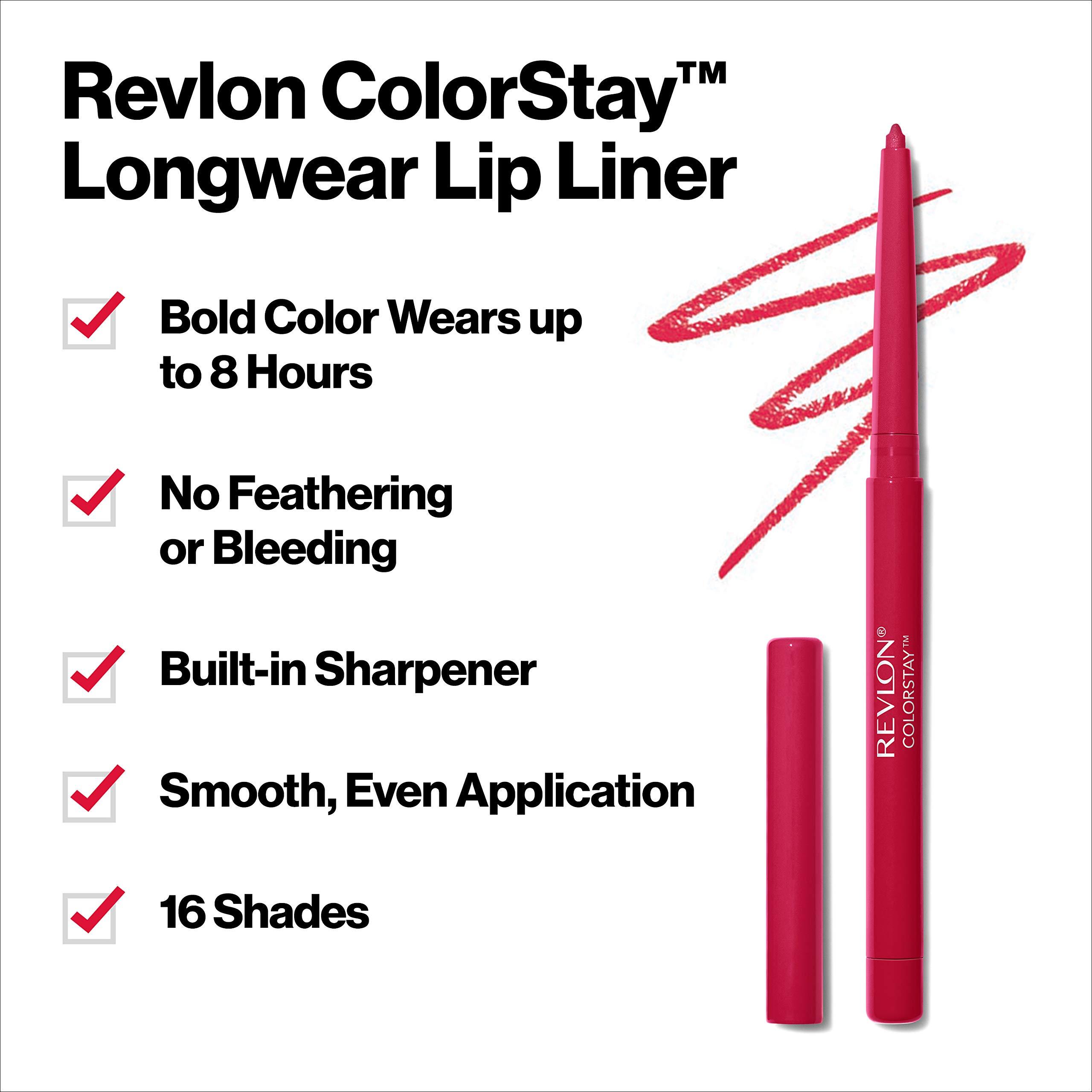 REVLON Revlon Colorstay Lip Liner Makeup with Built-in-Sharpener, Longwear Rich Colors, Smooth Application, 703 Mink, 0.01 Oz