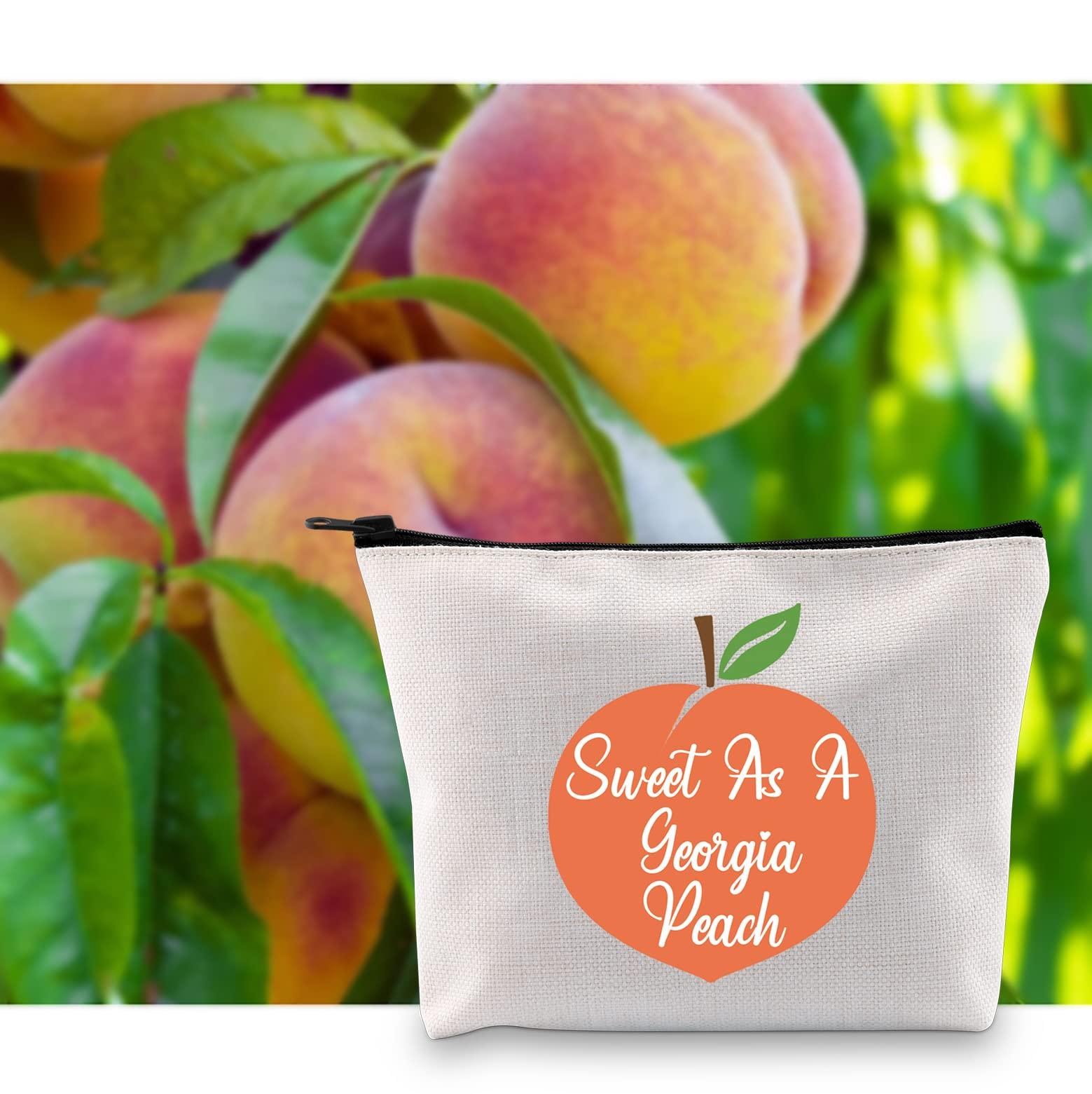 G2TUP G2TUP Georgian Gift Sweet As A G Peach Makeup Bag Georgia State Pride Cosmetic Bag Peach Lover Gift Georgia Lover Zipper Travel Bag