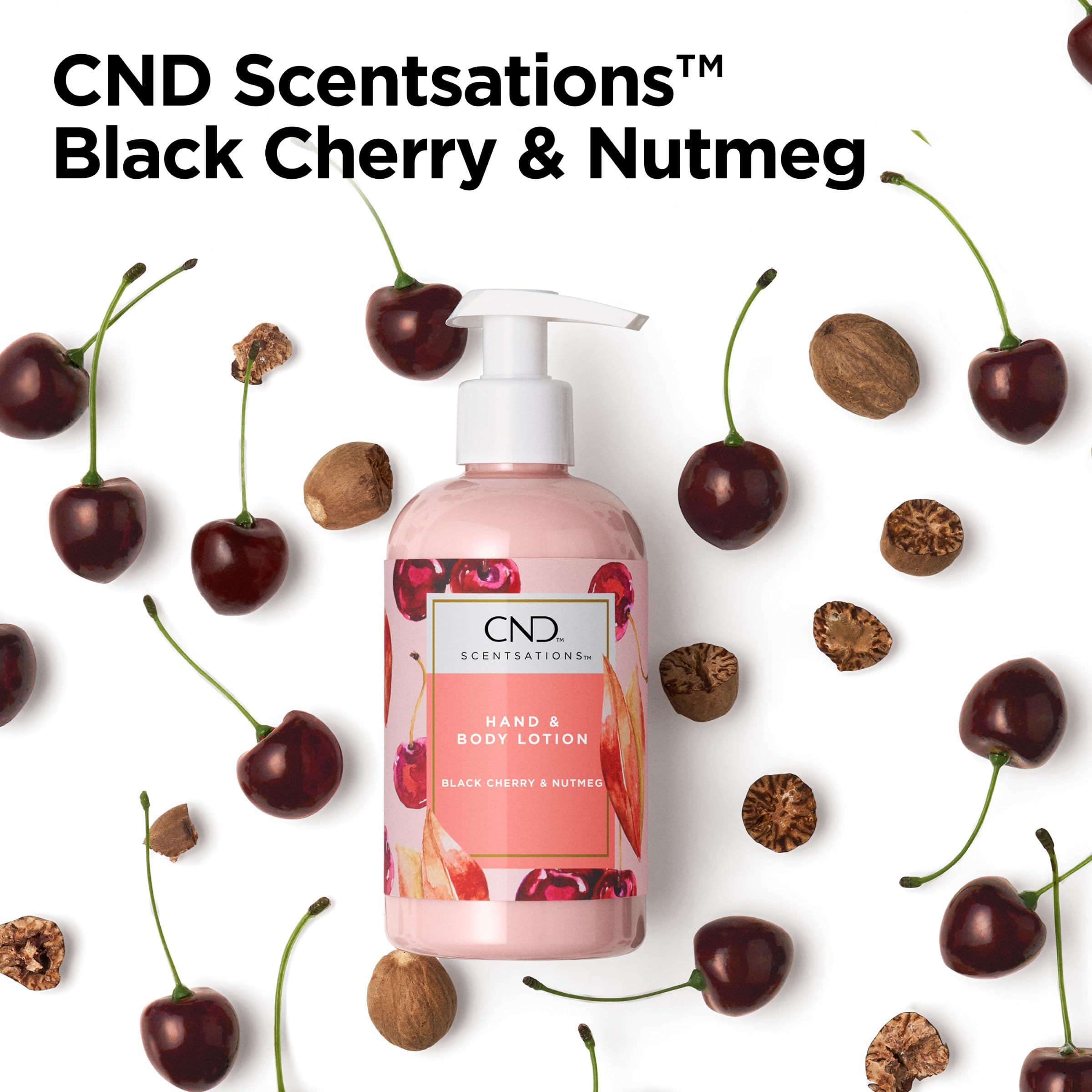 CND CND Scentsations Hand & Body Lotion, Deep Moisturizing and Hydrating Formula for Dry Damaged Skin, Dermatologically Tested, Black Cherry & Nutmeg, 8.3 fl. oz