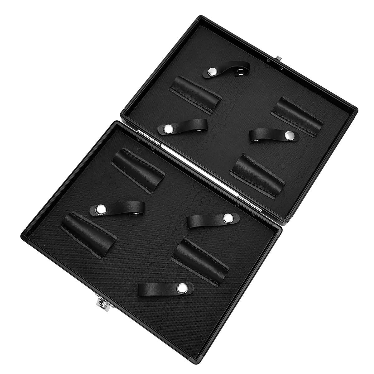 BARBERTOP Leather Salon Scissors Storage Case,Scissor Case Shear Case for Hair Stylist Hairdressers Leather Salon Comb and Scissors Holder Hair Cutting Scissors Shears Storage(Type B-6 Scissors Place)