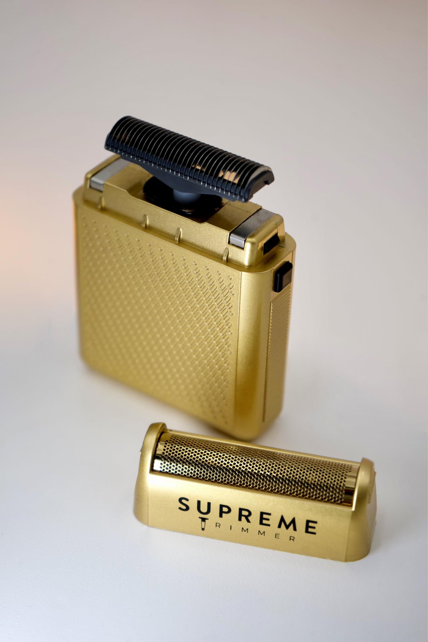Supreme Trimmer Supreme Trimmer Solo Mens Single Foil Shaver STF101 (150 Min Runtime) Cordless Powerful USB-C Mini Size Travel Razor for Barbers, & Home use | Gold