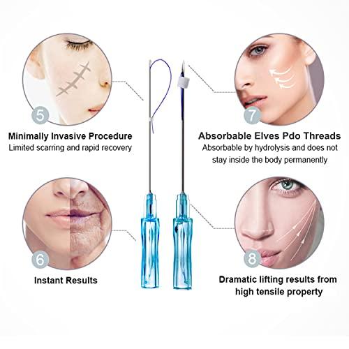 elves Elves 4D COG PDO Threads for Face Eyebrow Lift (Sharp23G60)/PDO Cog Threads 360R Bidirectional Sharp Tip for Whole Body Lifting/10pcs