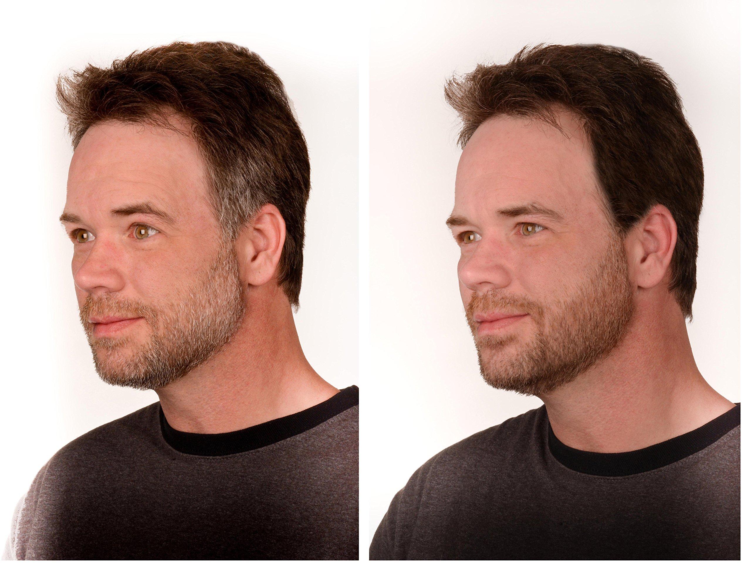 The Younger Looking Beard The Younger Looking Beard (Medium Brown) Beard and Mustache Darkener. Non Allergenic. 1 Minute Brush On