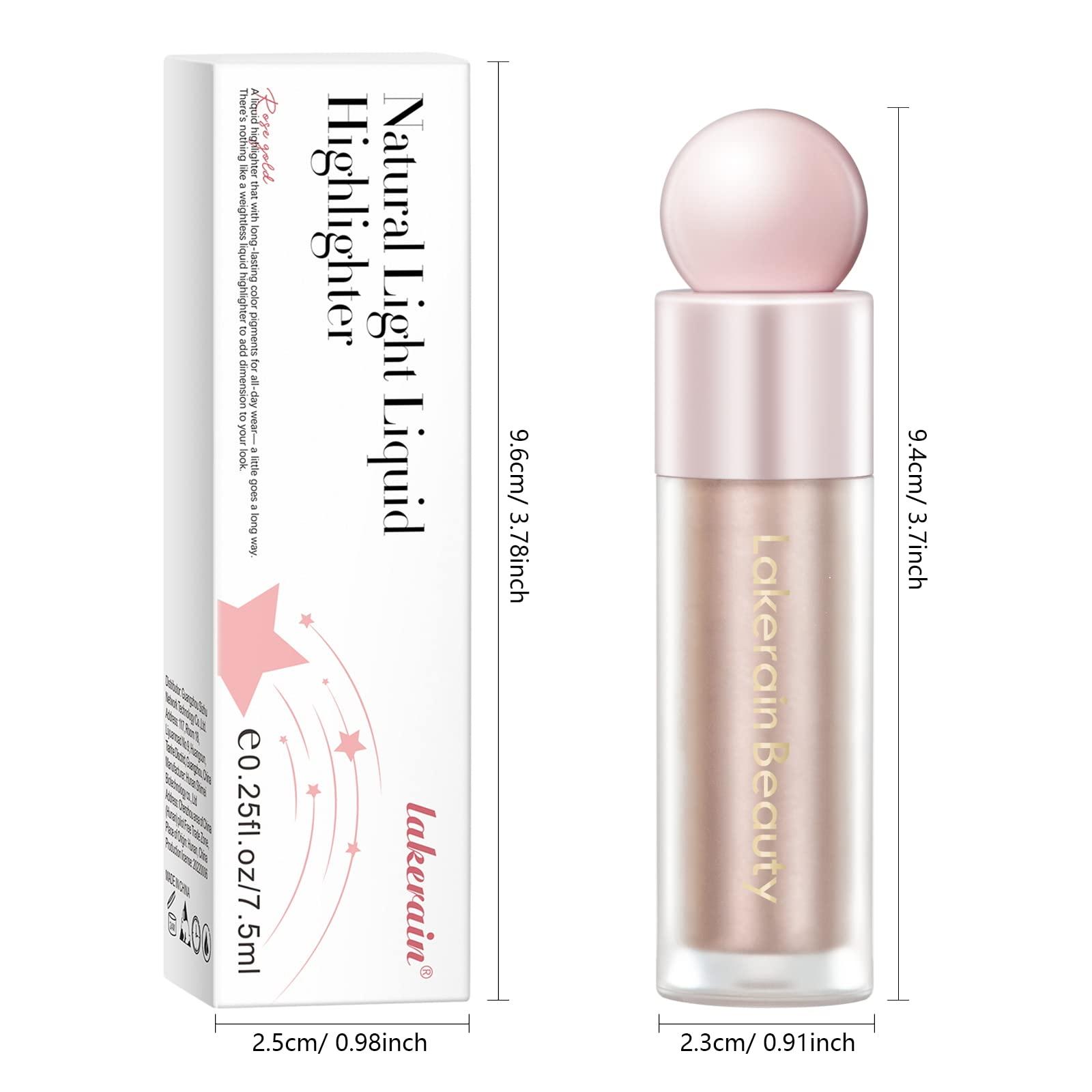 BEFIVECOK BEFIVECOK Liquid Highlighter Makeup, Natural Silky Shimmer Finish Liquid Face Highlighter, Highly Pigmented, Lightweight, Blendable, Soft Cream Highlighter For Face (#03 Rose Gold Shimmer)