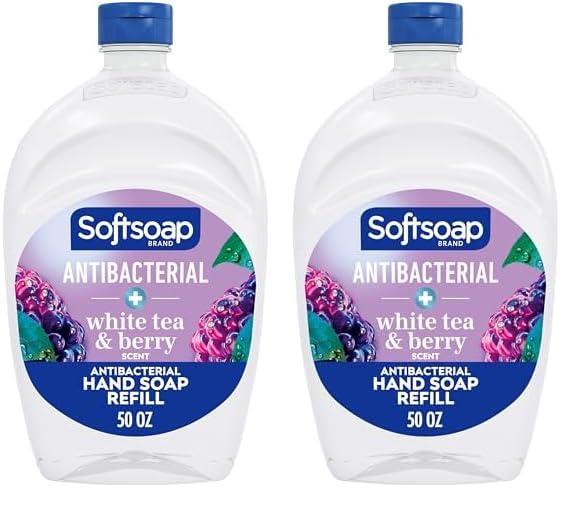 Softsoap Softsoap Antibacterial Liquid Hand Soap Refill, White Tea & Berry Scented Hand Soap, 50 Ounce (Pack of 2)