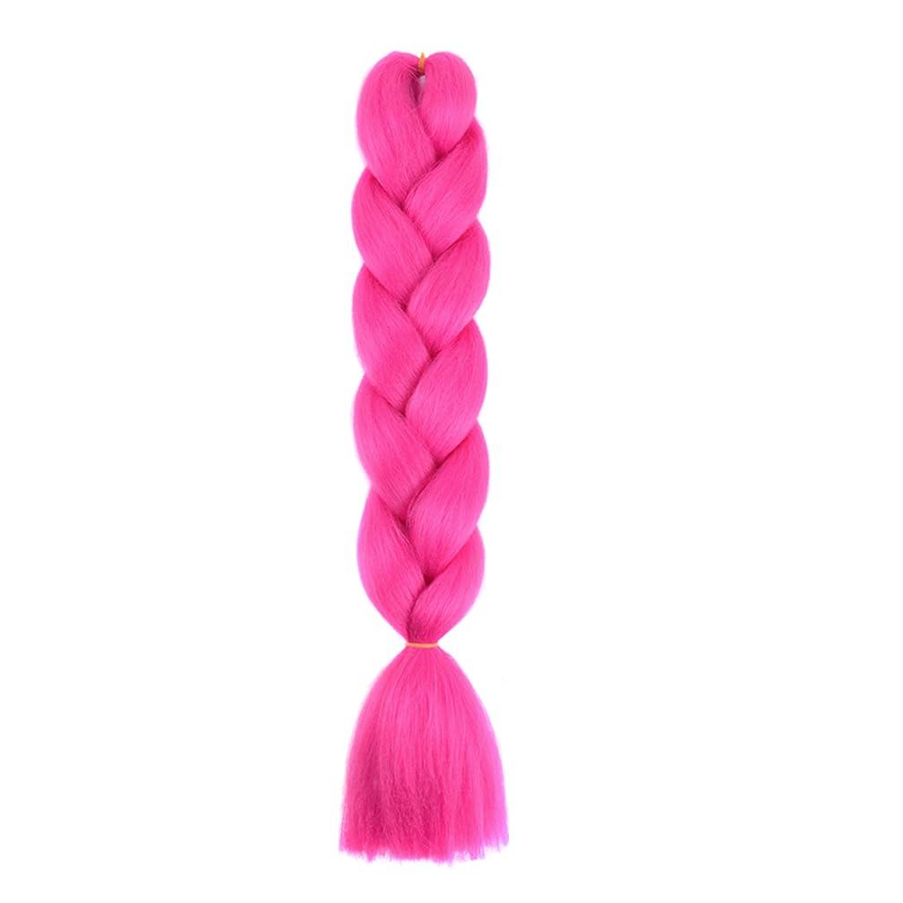 BALINGHAIR Braiding Hair Rose Red Braid Hair Extensions for Box Braids Hot Water Setting High Temperature Synthetic Fiber (A18-1Pack)