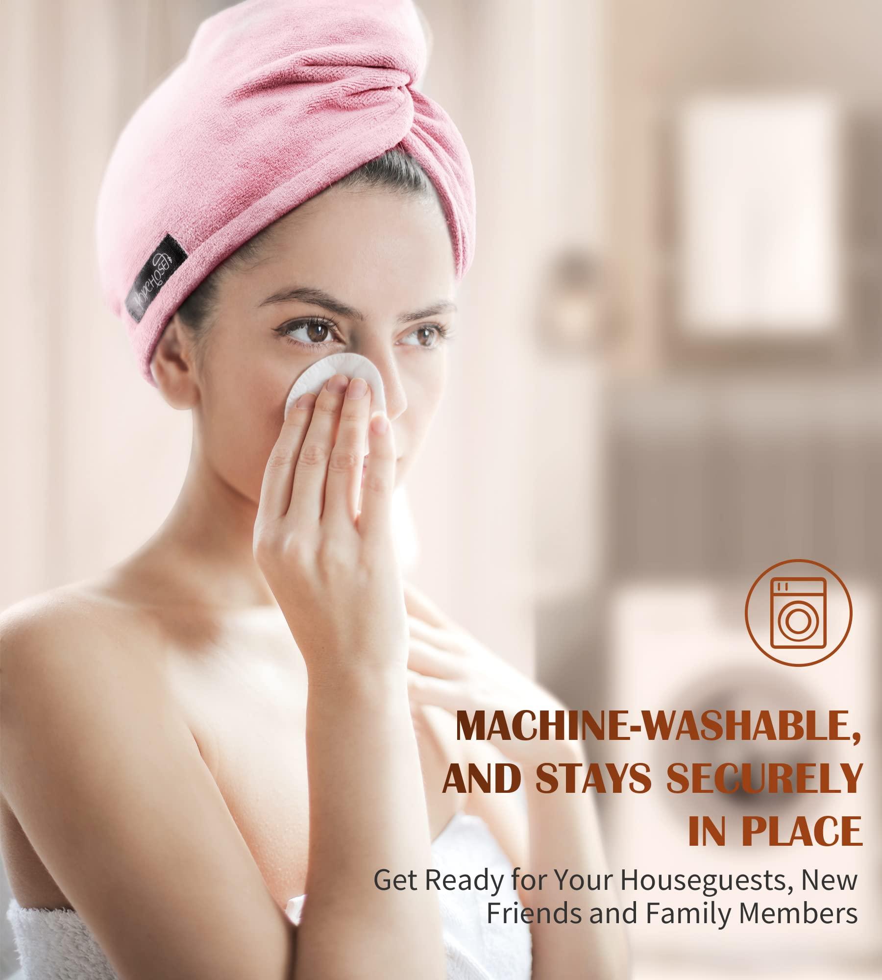 POPCHOSE POPCHOSE Microfiber Hair Towel Wrap Ultra Absorbent, Fast Drying Hair Turban Soft, No Frizz Hair Wrap Towels for Women Wet Hair, Curly, Longer, Thicker Hair