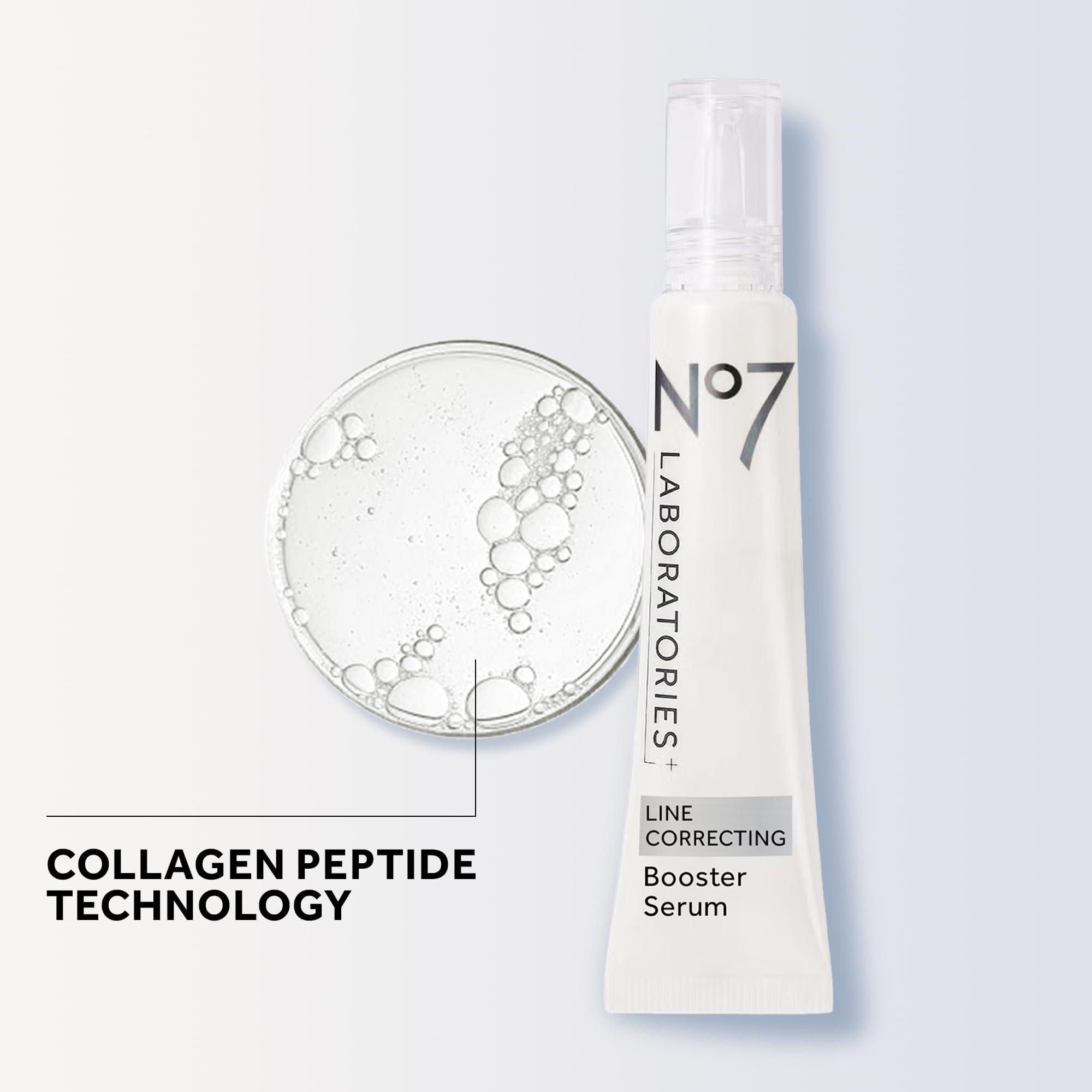 No7 No7 Laboratories Line Correcting Booster Serum - Potent Collagen Peptide Serum for Fine Lines and Wrinkles - Moisturizing Formula for All Aging Skin Types (25 ml)