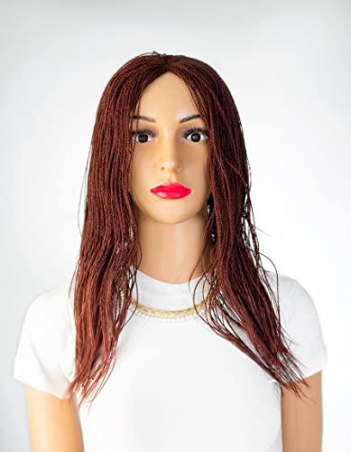 Wow Braids WOW BRAIDS Twisted Wigs, Micro Million Twist Wig - Color 35 - 12 Inches. Ultra Thin and Light Synthetic Hand Braided Wigs for Black Women.