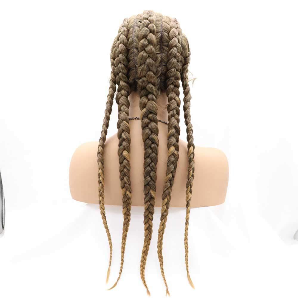 melody wig Melody Wig Braided Wigs Synthetic Lace Front Gold Wig for Women Cornrow Braids Lace Wigs with Baby Hair Box Braid Wig HandMade Wig