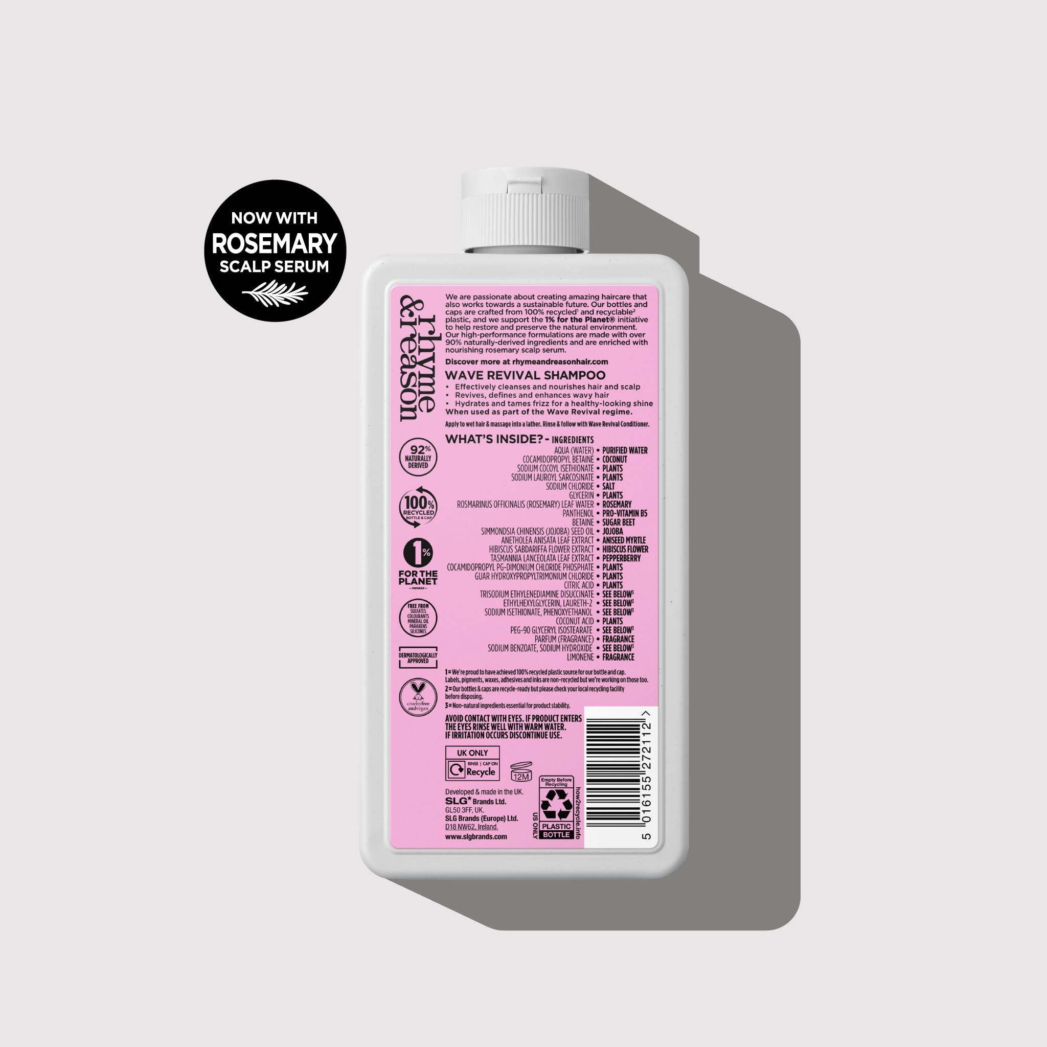 Rhyme & Reason Rhyme & Reason Wave Revival Shampoo & Conditioner SET. 13 Fl. Oz. Each Bottle. To Define & Enhance Wavy Hair. Vegan Cruelty Free.