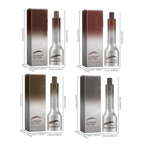 YCQPET Liftique Brow Brush,Liquid Eyebrow Brush,Brow-Fection Angled Brush & Dip Liquid Eyebrow Gel, Long Lasting Waterproof Eyebrow Pencils,Multi-Purpose Non-Smudged Eyebrow Pen (Light Brown)