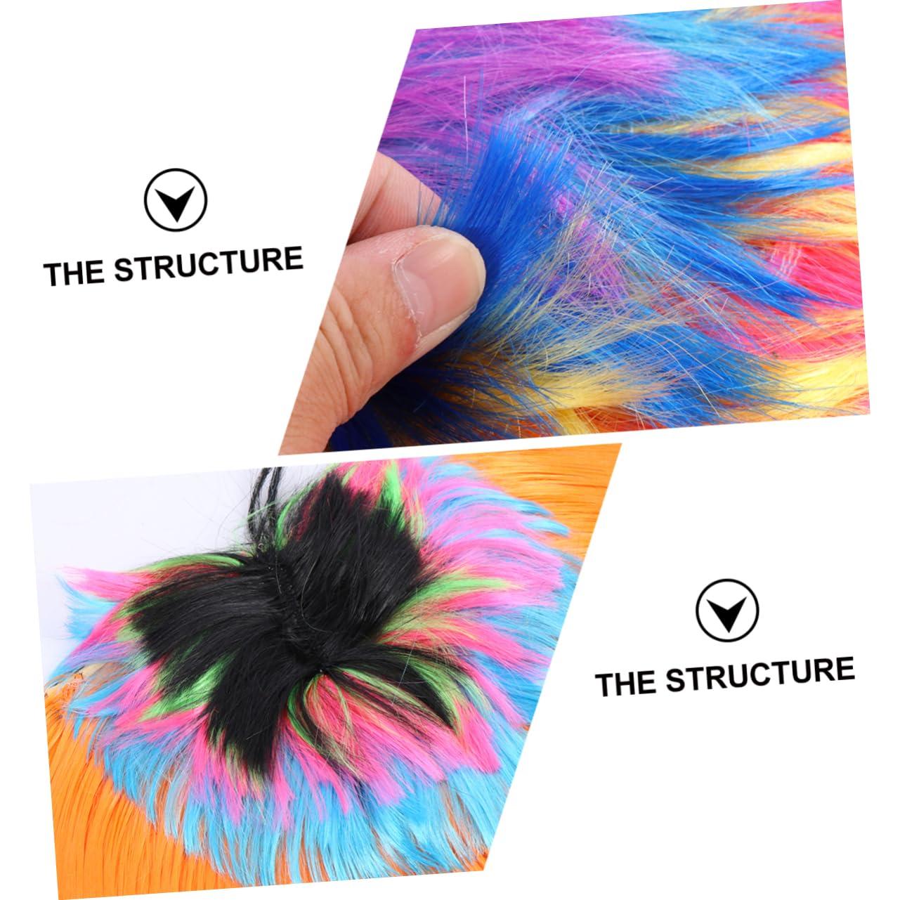 Abaodam Abaodam 2pcs Cockscomb wig halloween cosplay wig Cockscomb Hair Party Prop novelty synthetic wigs Cosplay Costume Wig clown punk clothes for men party wig the pet