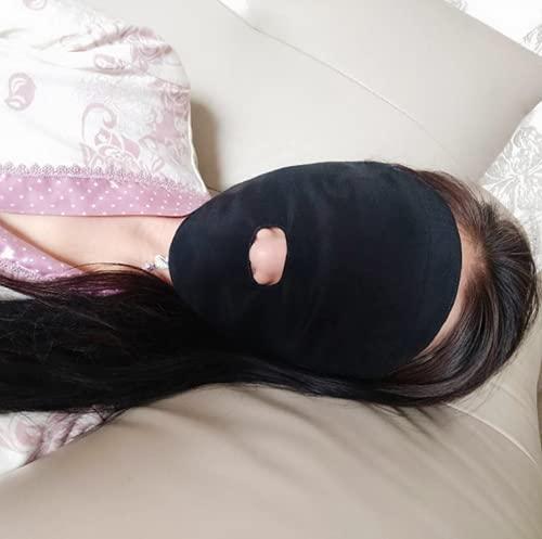 Speduckk 100% Silk Sleep Mask Modern Full Face Sleep Mask Soft Comfortable A Good Night’s Sleep Eye Mask with Adjustable Strap (Black)