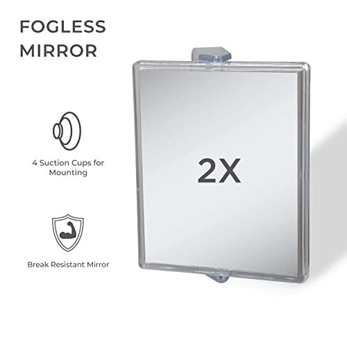 Zadro Zadro 2X Mag Z Fogless Swivel Shower Mirror with Dual Suction Cup, 6-Inch,Clear Acrylic,7" x 5.75" / 2X,ZM05
