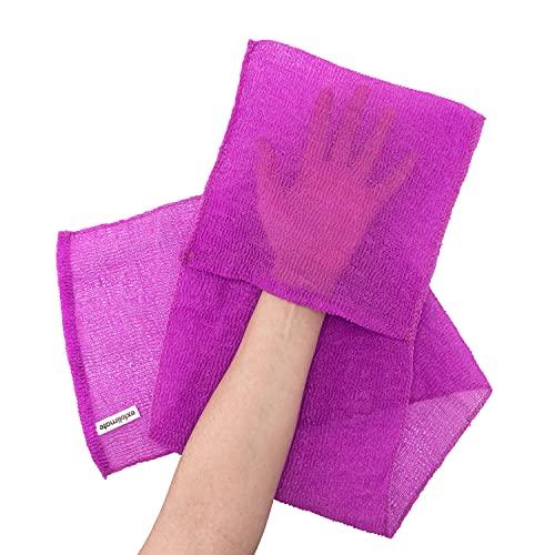 Green Heart Labs ExfoliMATE | Magic Exfoliating Shower Cloth Gently Removes Dead Skin for a Youthful Clear Complexion (Purple - Pocket 2.0)