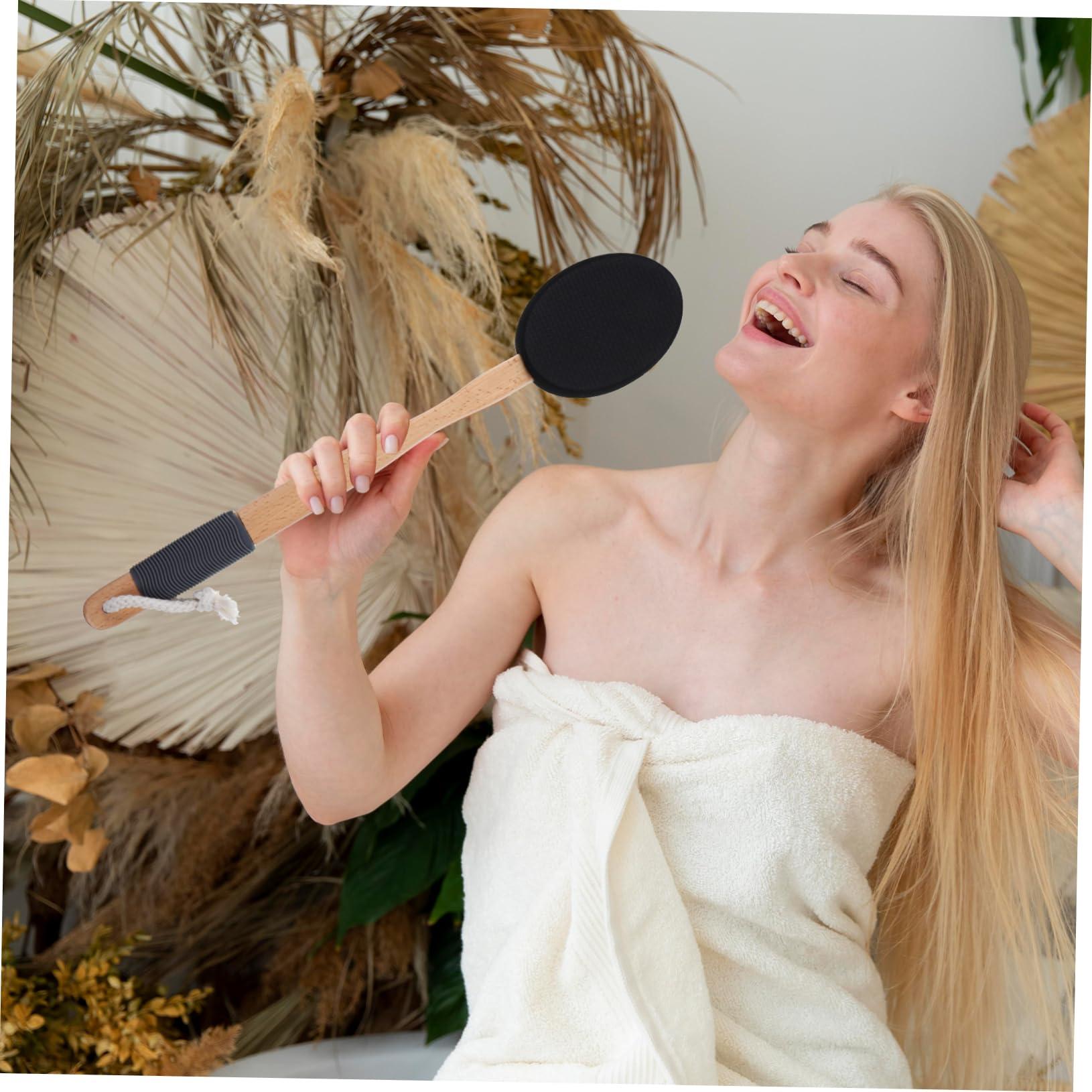 LALADEFIEE LALADEFIEE Scalp Care Back Lotion Applicator Set Ergonomic Design Long Handle Bath Brush Back Scrubber Exfoliating Brush Portable Back Scrubber