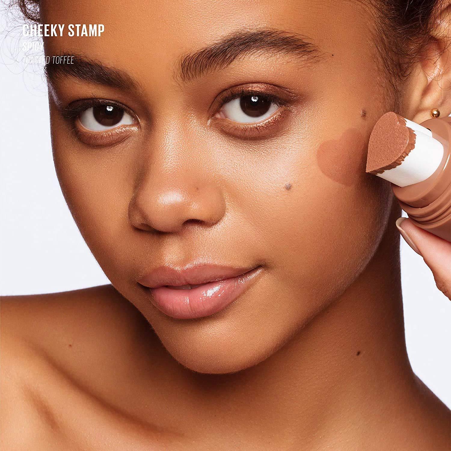 Kaja Kaja Lip & Blush Glazed Keychain Stain - Jelly Charm 02 Squeeze Guava + Blush - Cheeky Stamp 07 Spicy, 0.17 Oz Bundle