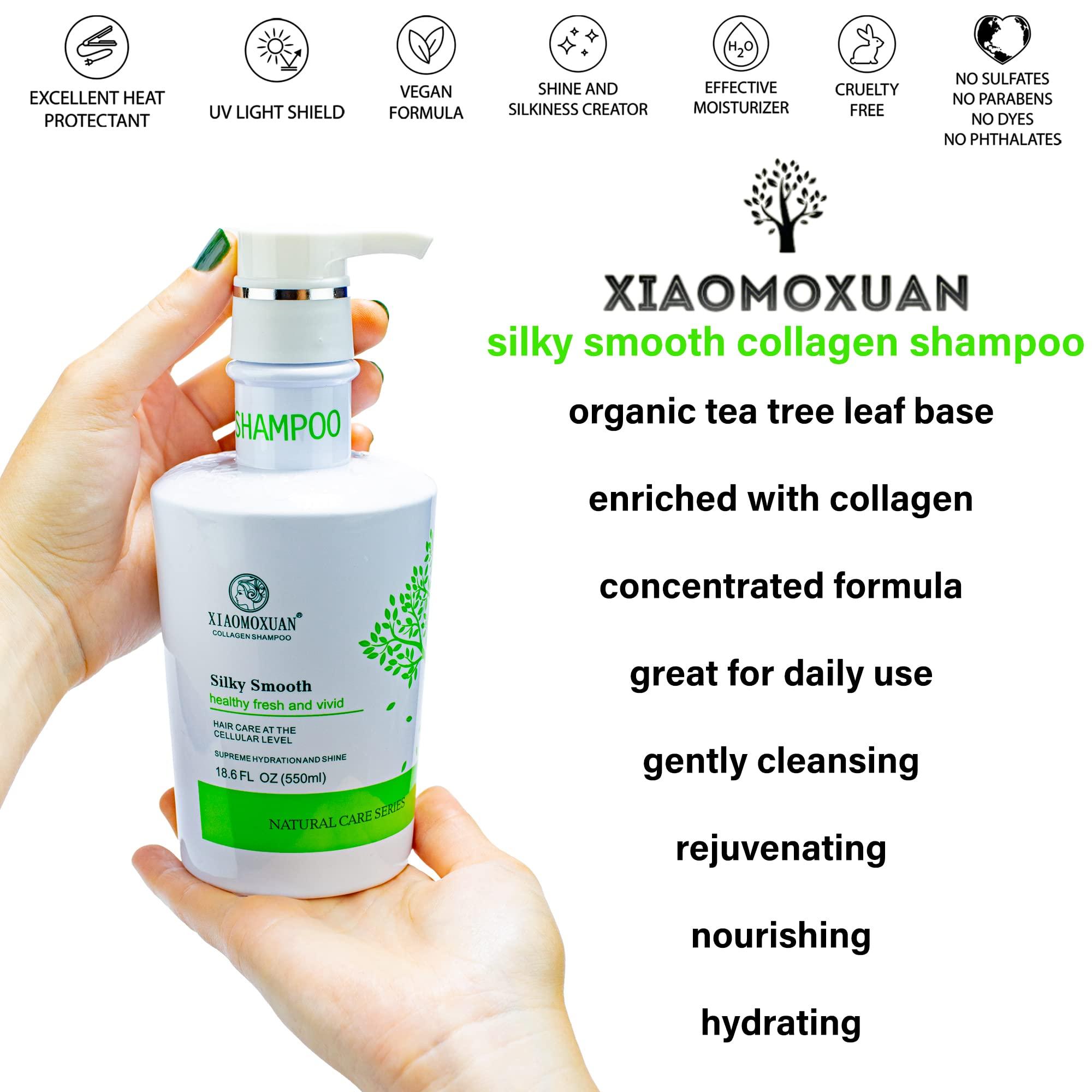 Xiaomoxuan Xiaomoxuan Organic Tea Tree Oil Shampoo - Moisturizing for Dry Hair, Scalp Treatment, Sulfate-Free - Collagen Bond for Oily Scalp and Ends