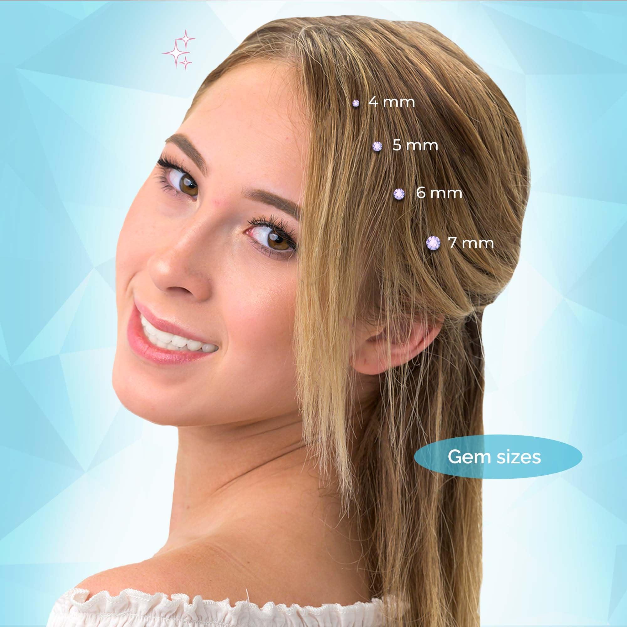 blinger blinger On The Go Mini Starter Kit Bright (Lime Green) | 80 Rhinestones | Hair Styling Tool | Hair-Safe Bling in Brush Out