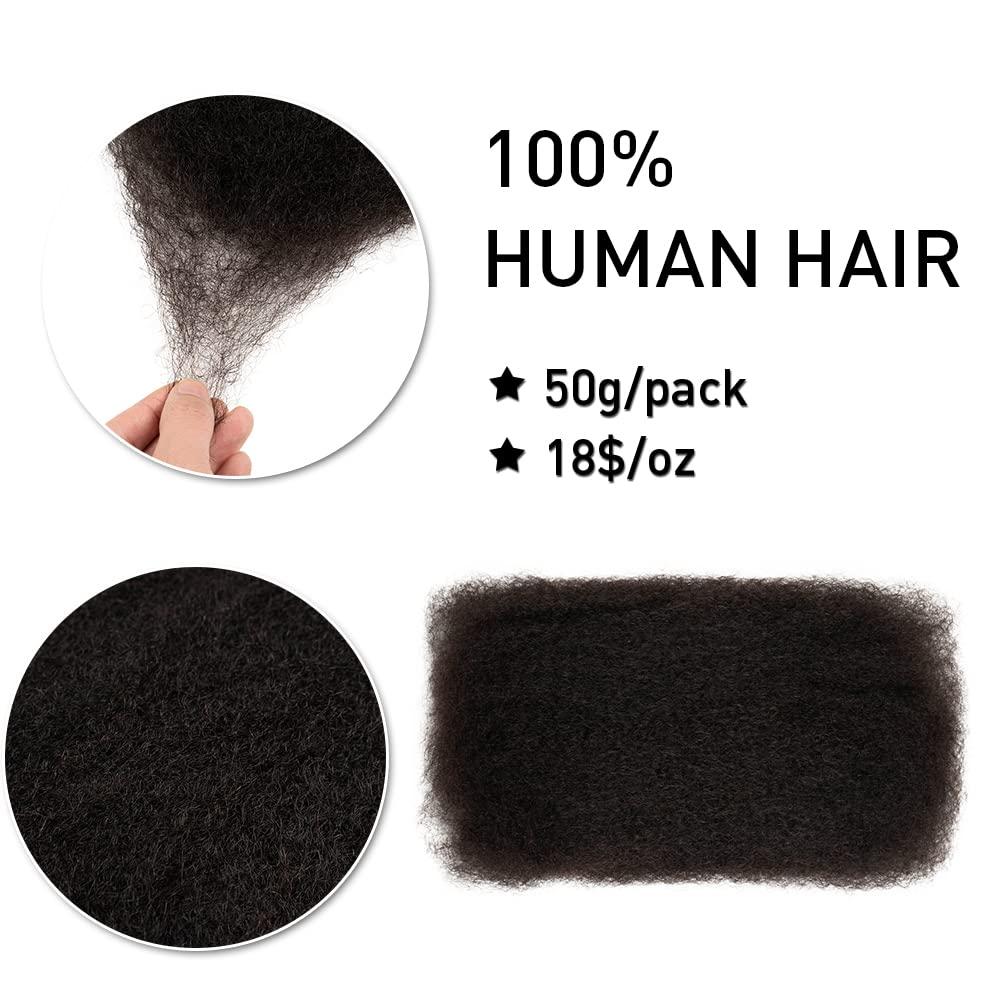 FASHION IDOL FASHION IDOL Afro Kinkys Bulk Human Hair for Dreadlock Extensions Loc Repair Braiding Twist Tight Afro Kinky Human Hair for Loc 3 Packs 150 Gram Natural Black 10 Inches 5.3 Oz