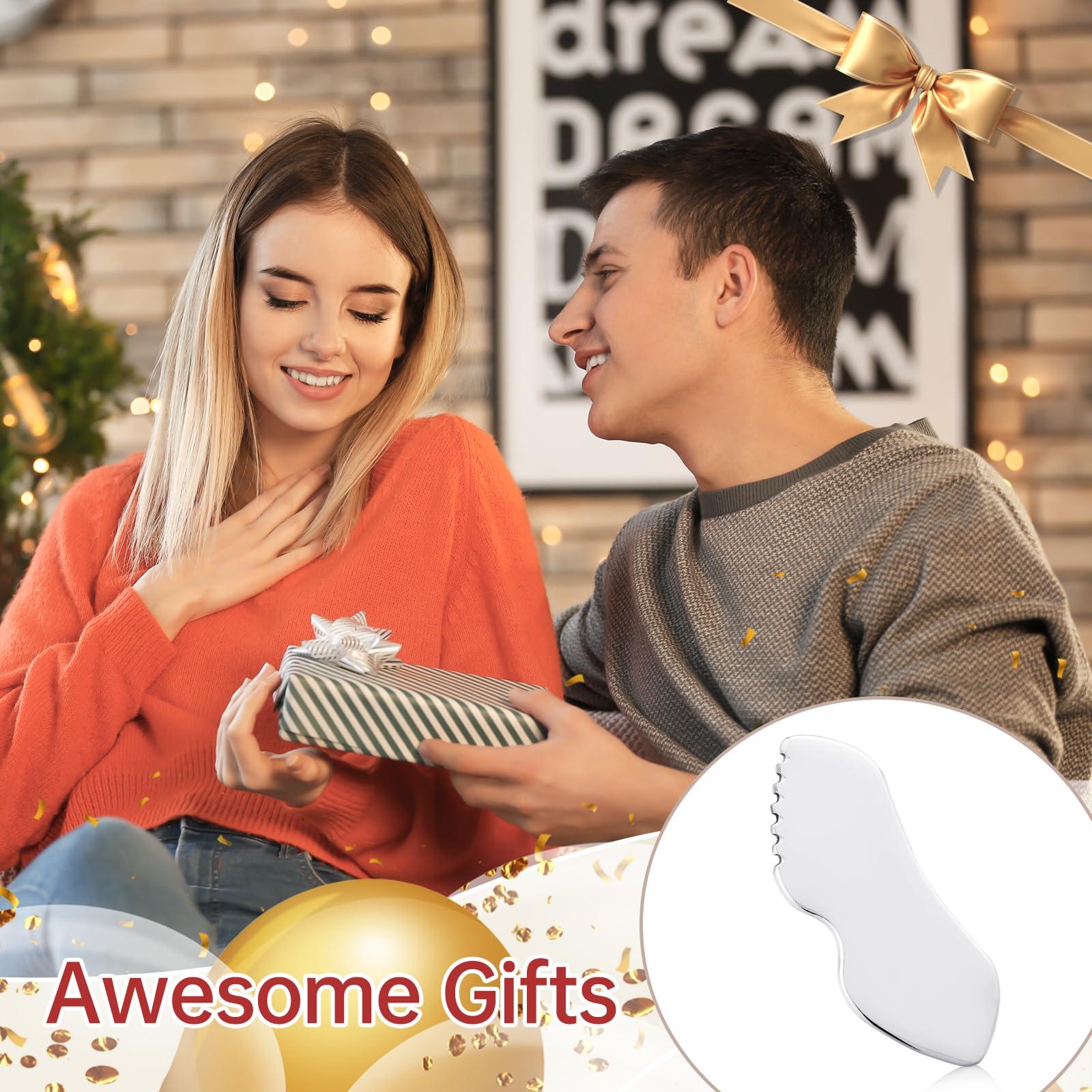 ALOYGUZ ALOYGUZ Stainless Steel Gua Sha Set Face Massager Metal Gua Sha Facial Tools Body Lymphatic Drainage Massager Face Guasha Face Sculpting Tool Skin Care Set Gifts for Women for Christmas