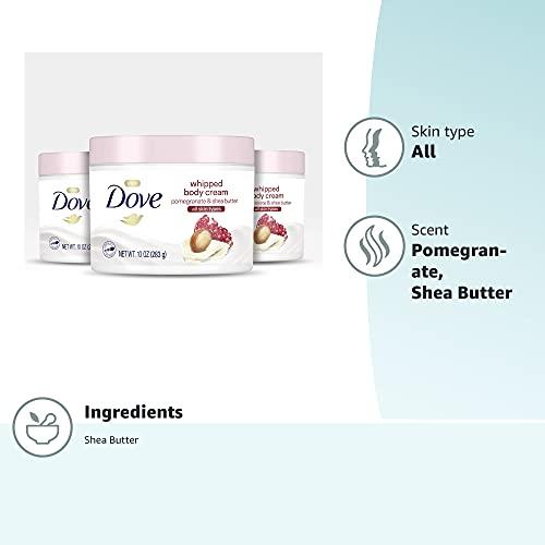 Dove Dove Whipped Body Cream Dry Skin Moisturizer Pomegranate and Shea Butter Nourishes Skin Deeply 10 oz 3 Count