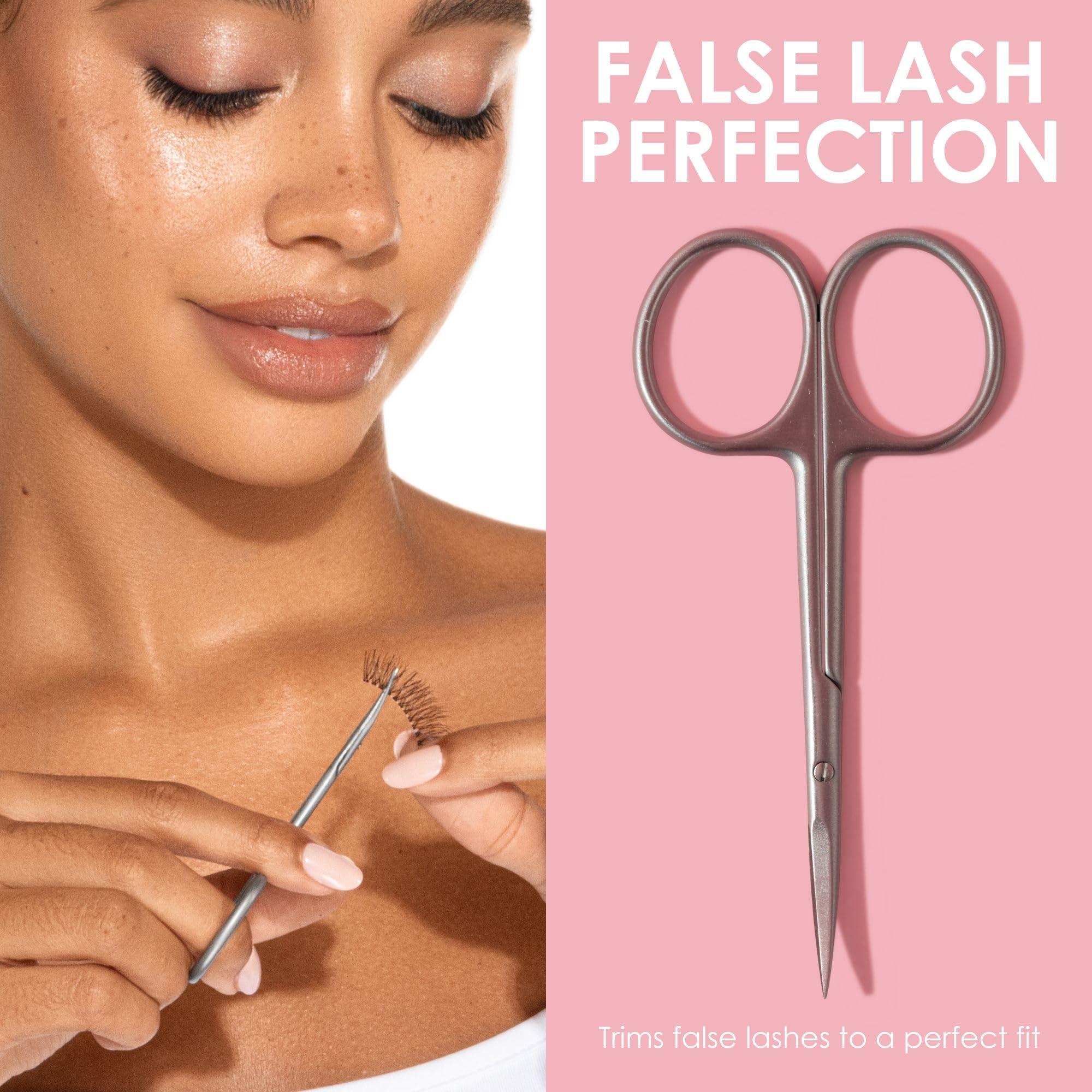 JAPONESQUE JAPONESQUE Beauty Scissors for Trimming Facial Hair, Brow and Nail Care with Ultra-Sharp, Salon-Quality, Stainless Steel Blades, Curved for Safety and Precision