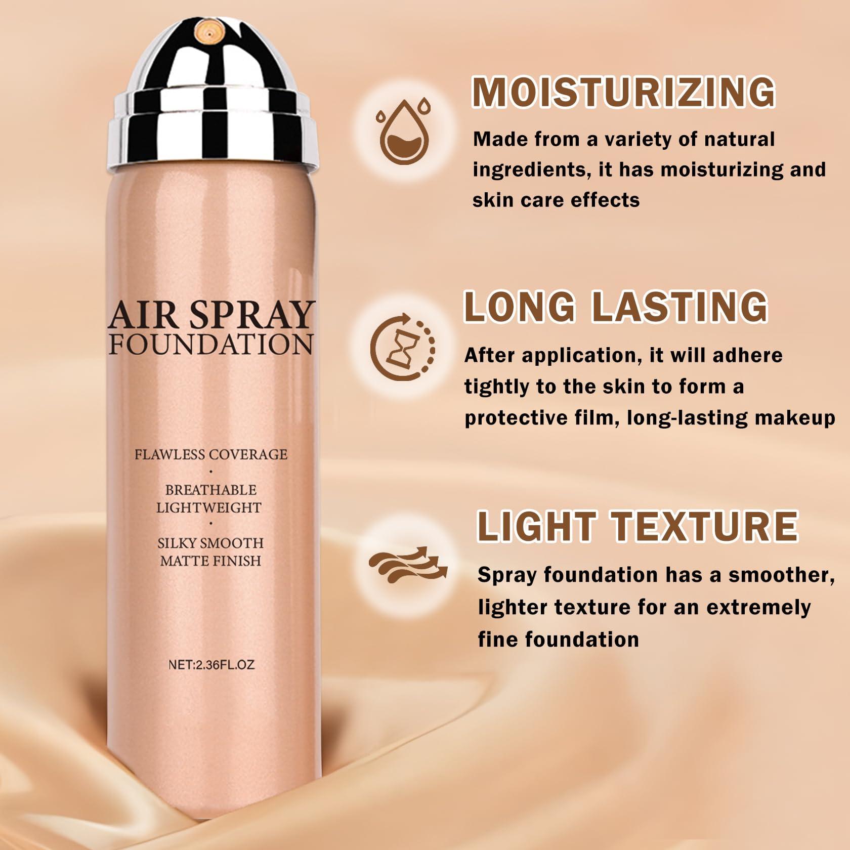 AIUEO AIUEO Magic Minerals Airbrush Foundation Makeup Silky Mist Spray Foundation Makeup Airbrush Flawless Setting Spray Foundation for Mature Skin-Natural