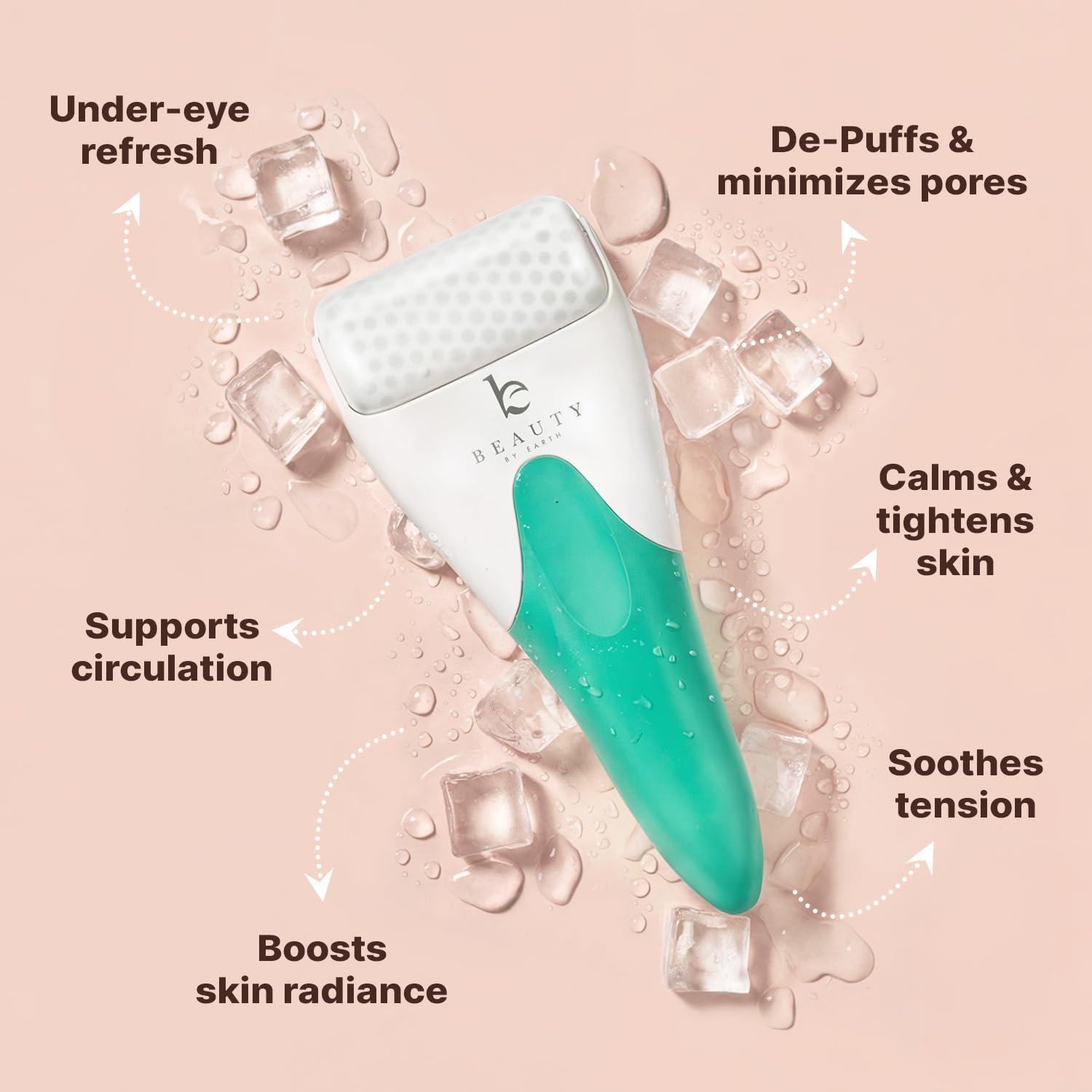 Beauty by Earth Ice Roller for Face - Smoothes Fine Lines & Wrinkles, Face & Eye Roller for Puffy Eyes, Skin Care Massager, Beauty Gift That Helps Relieve Migraines, Facial & Spa Gifts for Women