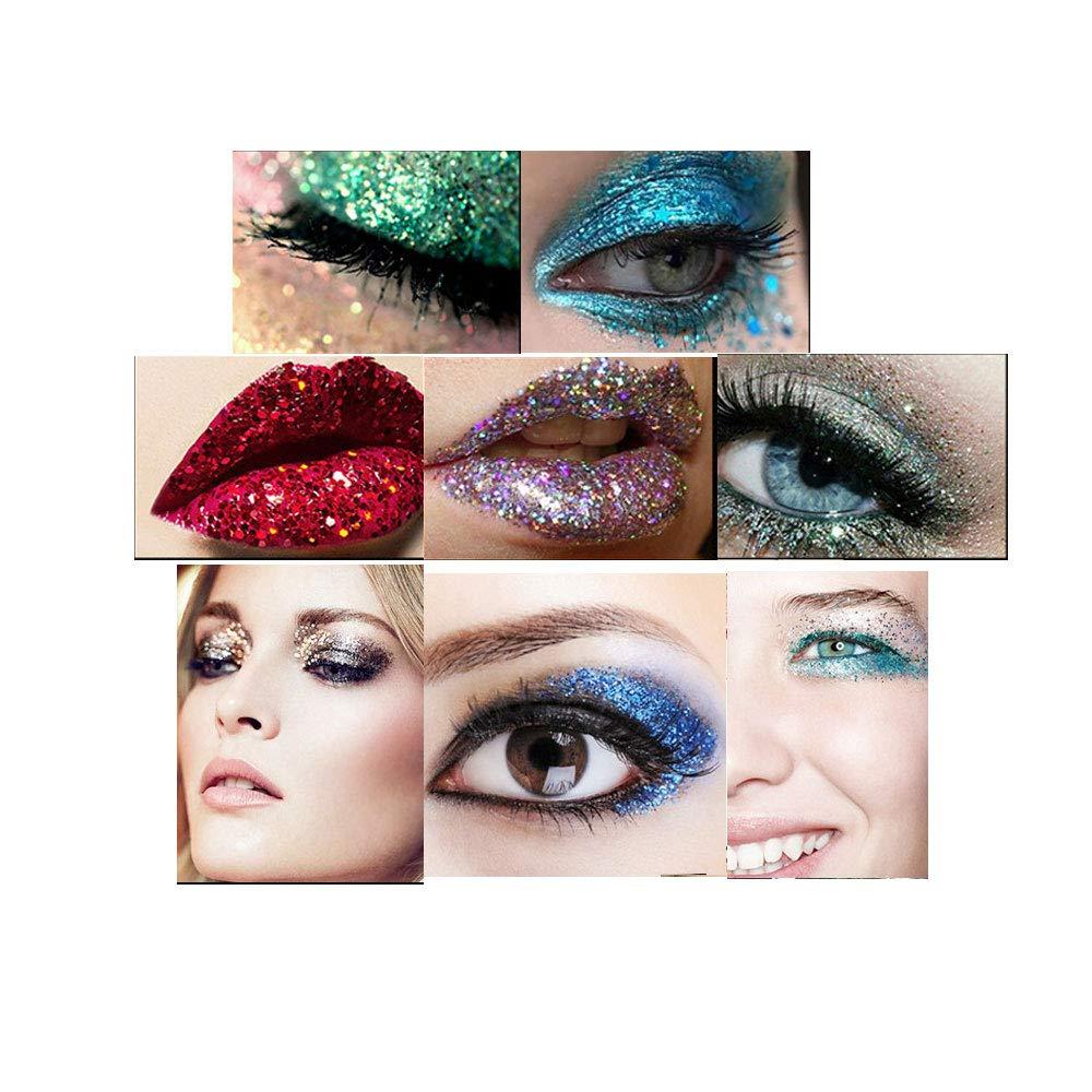 PENTA ANGEL Penta Angel Chunky Glitter 50g/1.76oz Metallic Glitter Powder Craft Sequins Flakes for Resin Art Nail Makeup Face Body Festival Decoration (White)