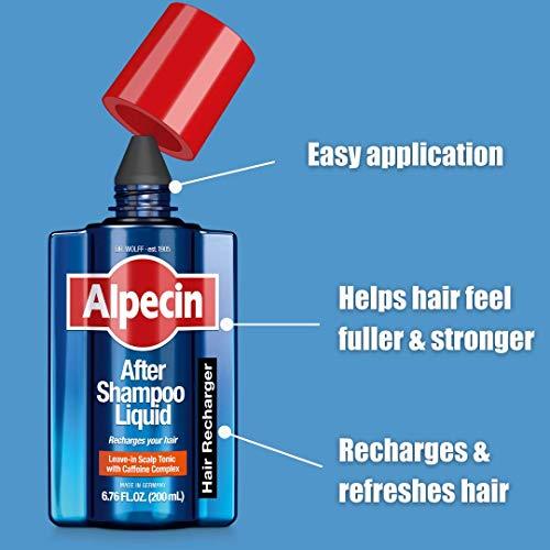 Alpecin Alpecin After Shampoo Caffeine Liquid Hair Recharger, 6.76 fl oz (Pack of 3), Scalp Tonic for Men's Thinning Hair Growth, Sulfate Free with Castor Oil