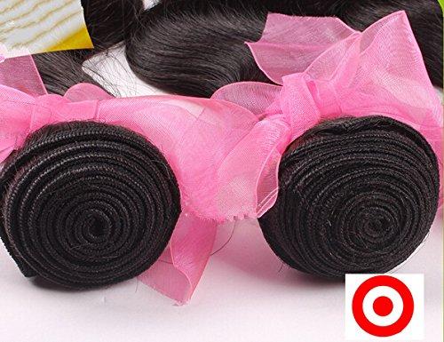 DaJun DaJun Hair 7A Middle Part Lace Closure with 3 Bundles Peruvian Virgin Remy Human Hair Body Wave Natural Color (trademark:DaJun)12"closure+22"24"24"weft